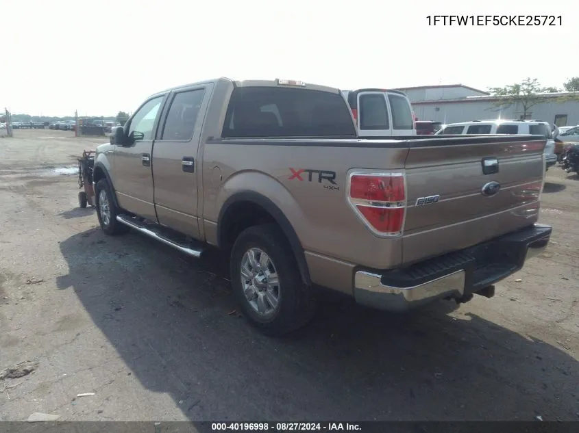 2012 Ford F-150 Xlt VIN: 1FTFW1EF5CKE25721 Lot: 40196998