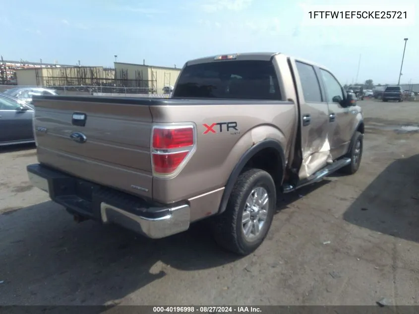 1FTFW1EF5CKE25721 2012 Ford F-150 Xlt