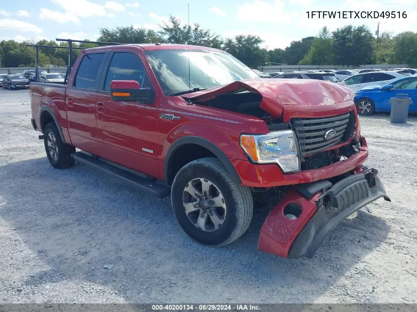 2012 Ford F-150 Fx4 VIN: 1FTFW1ETXCKD49516 Lot: 40200134