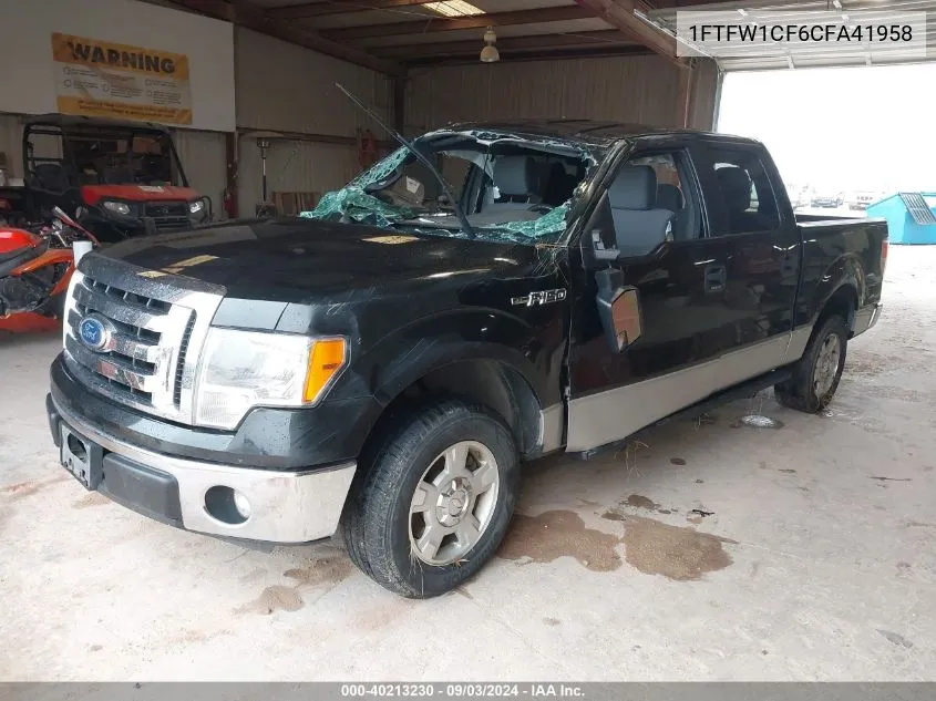 2012 Ford F-150 Xlt VIN: 1FTFW1CF6CFA41958 Lot: 40213230