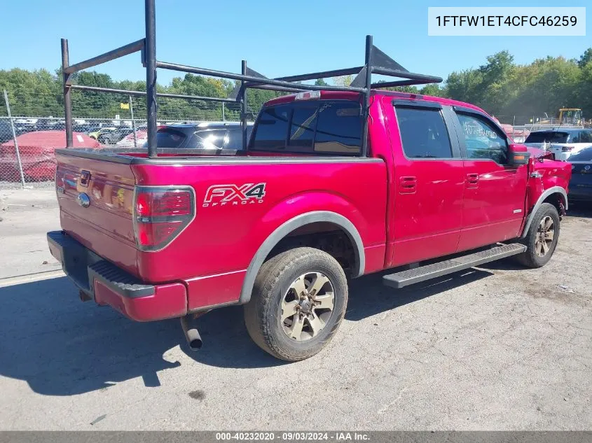 2012 Ford F-150 Fx4 VIN: 1FTFW1ET4CFC46259 Lot: 40232020