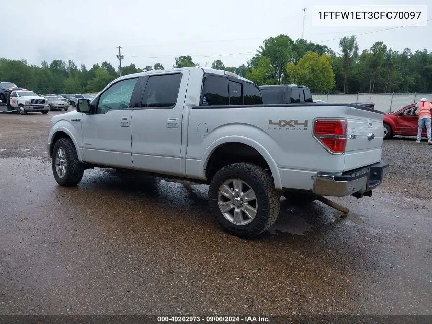 2012 Ford F-150 Lariat VIN: 1FTFW1ET3CFC70097 Lot: 40262973