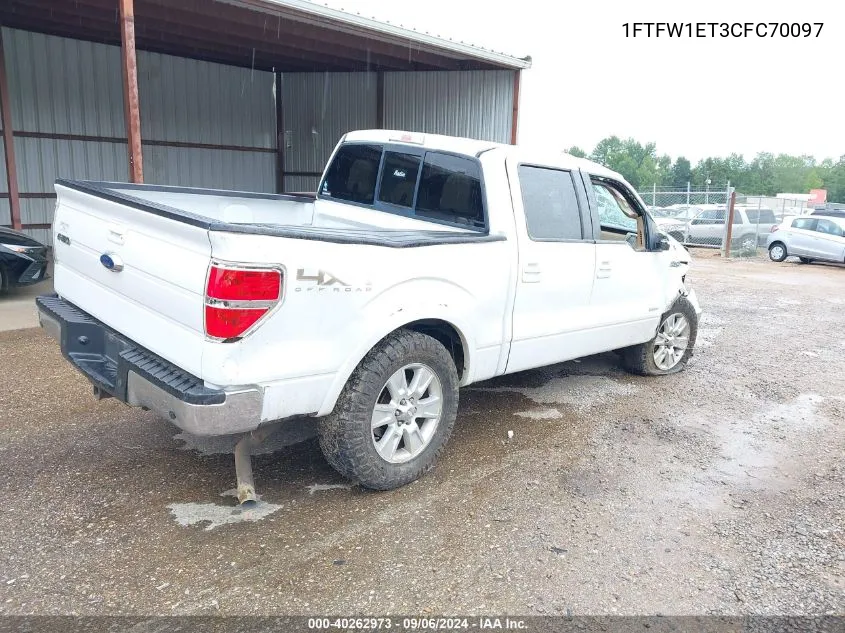 2012 Ford F-150 Lariat VIN: 1FTFW1ET3CFC70097 Lot: 40262973