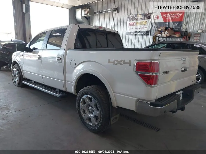 2012 Ford F-150 Lariat VIN: 1FTFW1EF8CFB97688 Lot: 40265559