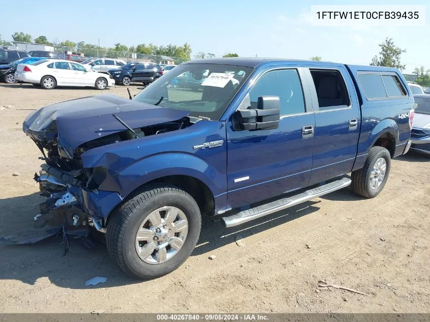 2012 Ford F-150 Supercrew VIN: 1FTFW1ET0CFB39435 Lot: 40267840