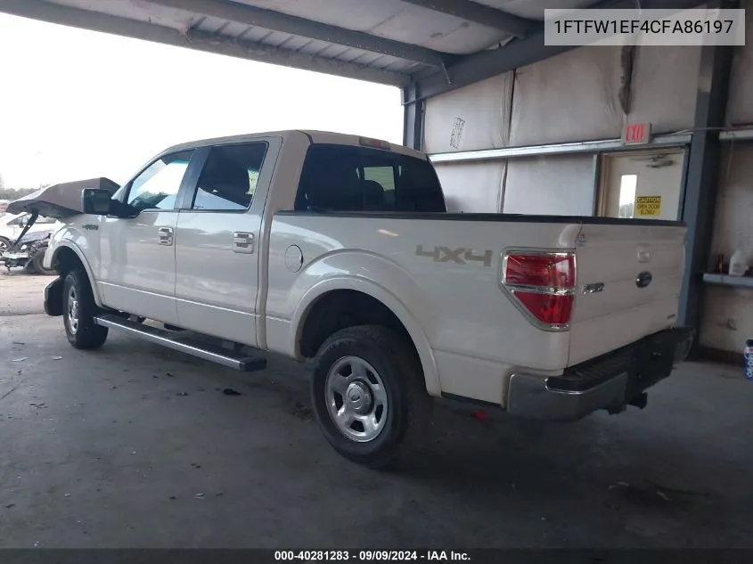 1FTFW1EF4CFA86197 2012 Ford F-150 Lariat