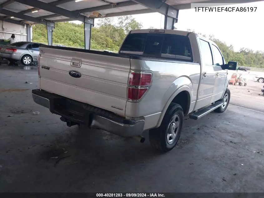 1FTFW1EF4CFA86197 2012 Ford F-150 Lariat