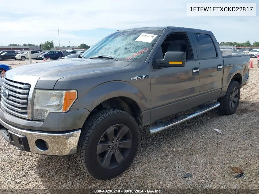 1FTFW1ETXCKD22817 2012 Ford F150 Supercrew