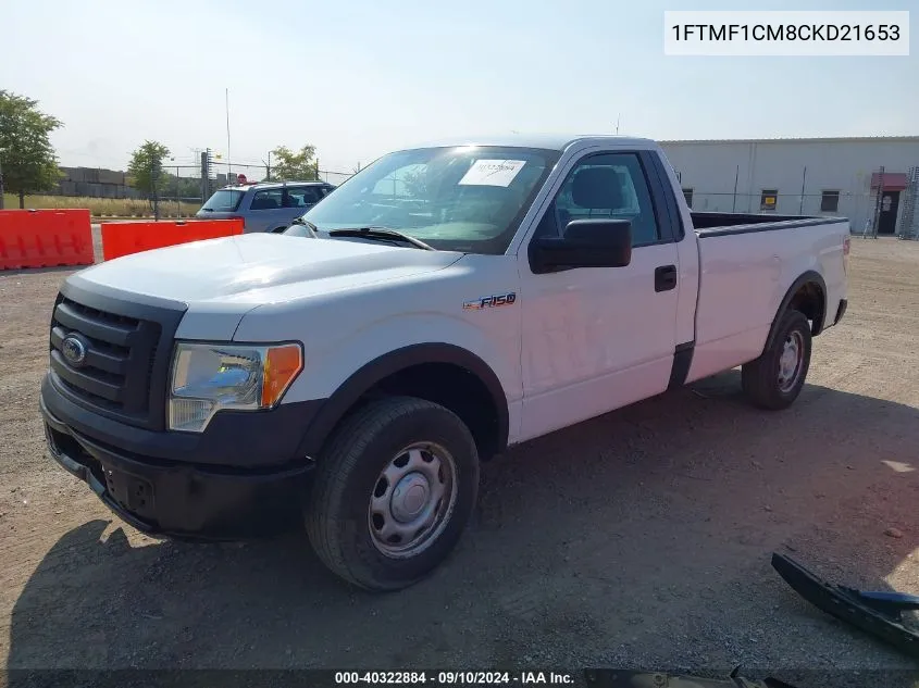 1FTMF1CM8CKD21653 2012 Ford F-150 Xl