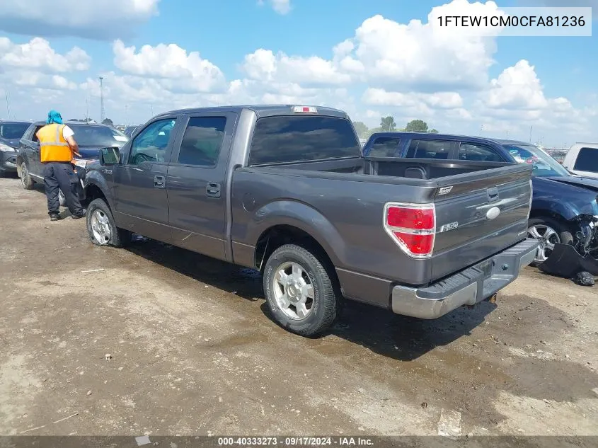 2012 Ford F-150 Xlt VIN: 1FTEW1CM0CFA81236 Lot: 40333273