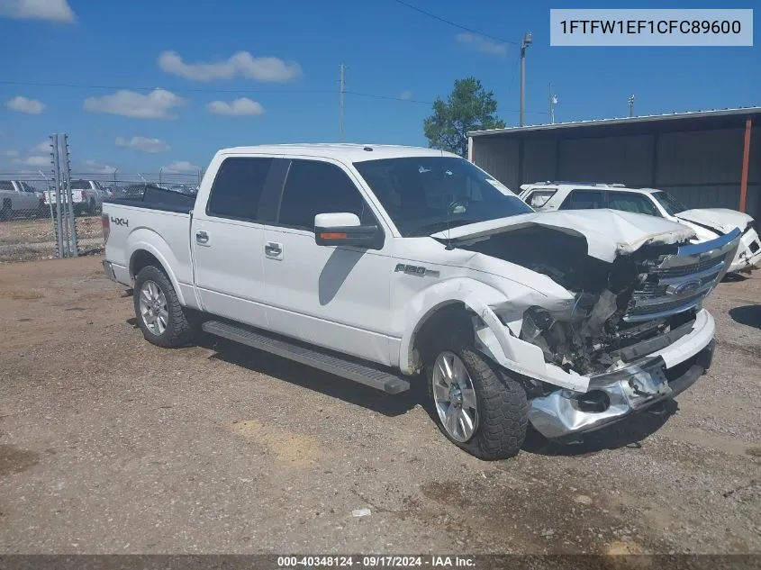 2012 Ford F-150 Lariat VIN: 1FTFW1EF1CFC89600 Lot: 40348124