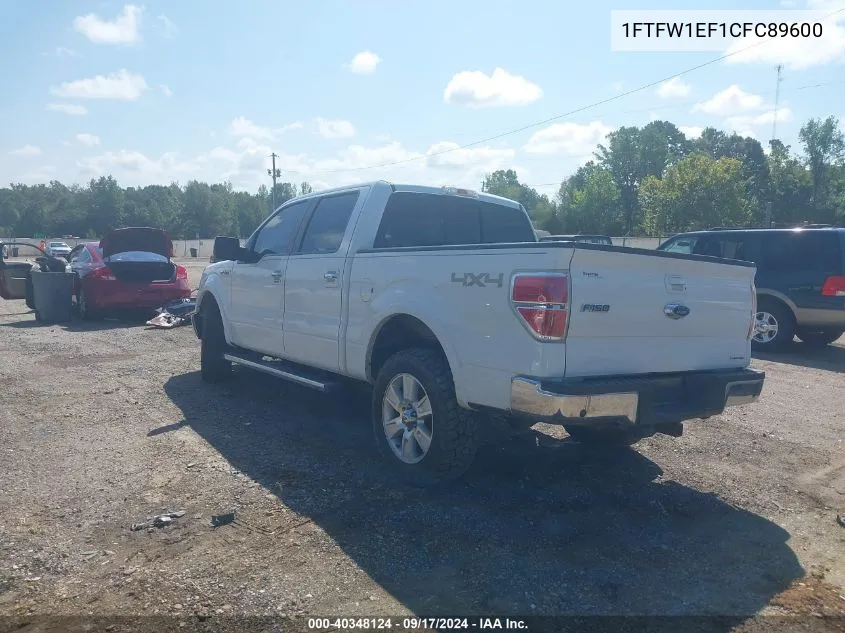 2012 Ford F-150 Lariat VIN: 1FTFW1EF1CFC89600 Lot: 40348124