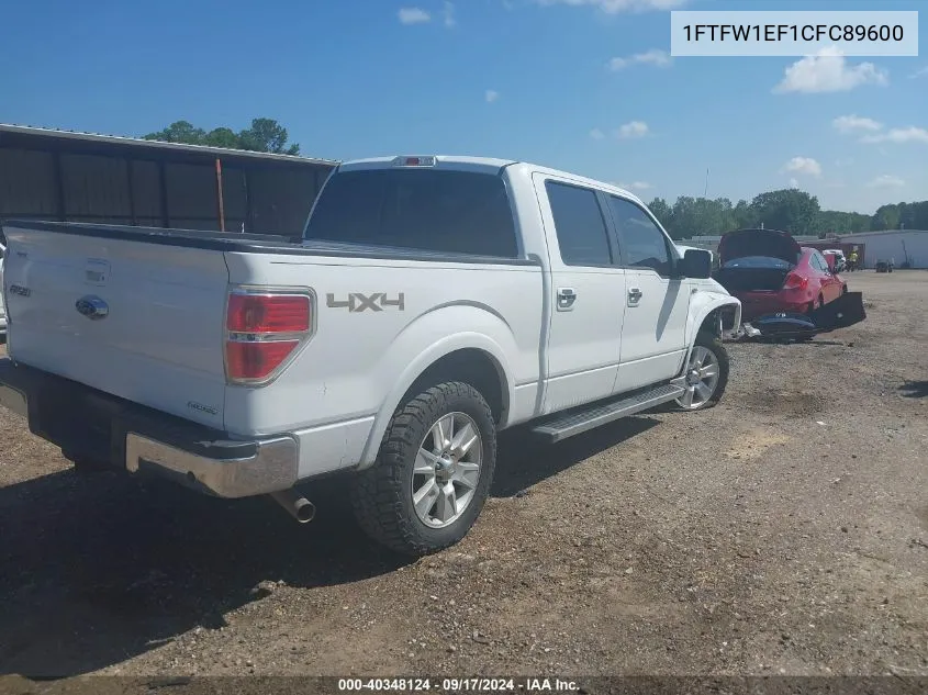 2012 Ford F-150 Lariat VIN: 1FTFW1EF1CFC89600 Lot: 40348124