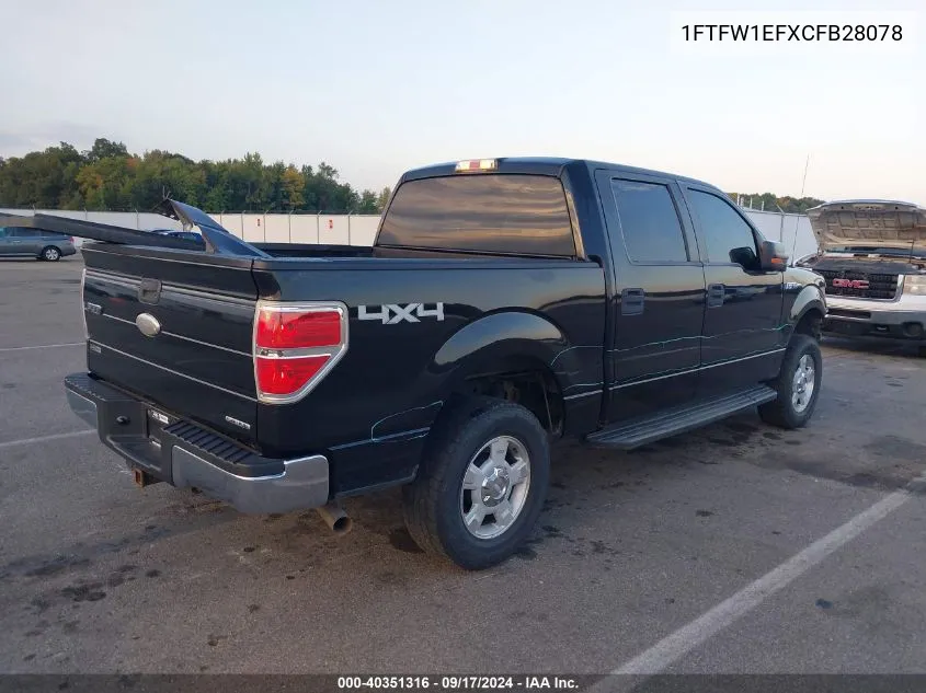 1FTFW1EFXCFB28078 2012 Ford F-150 Supercrew