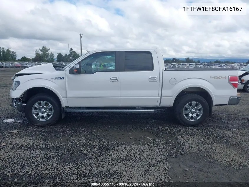 1FTFW1EF8CFA16167 2012 Ford F-150 Lariat