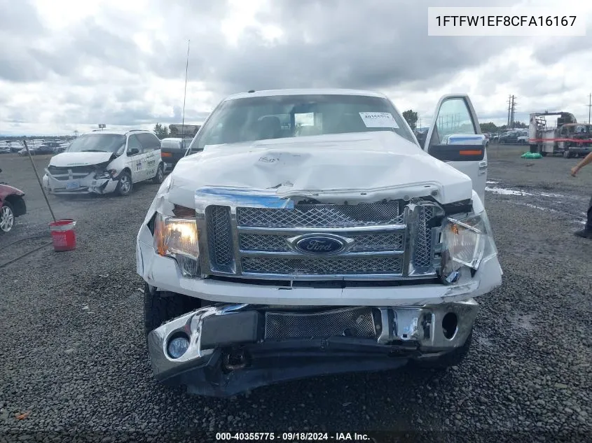 1FTFW1EF8CFA16167 2012 Ford F-150 Lariat