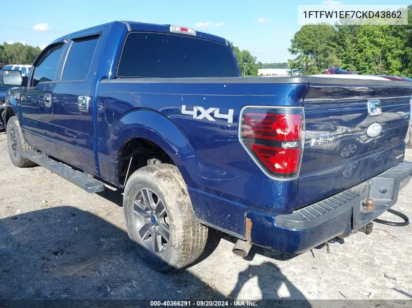 1FTFW1EF7CKD43862 2012 Ford F-150 Xlt