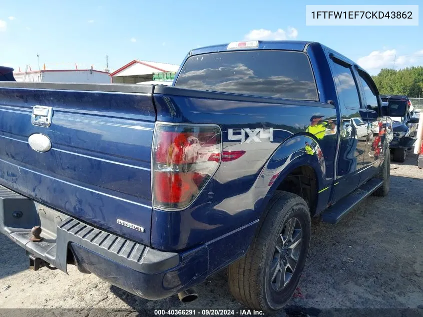 1FTFW1EF7CKD43862 2012 Ford F-150 Xlt