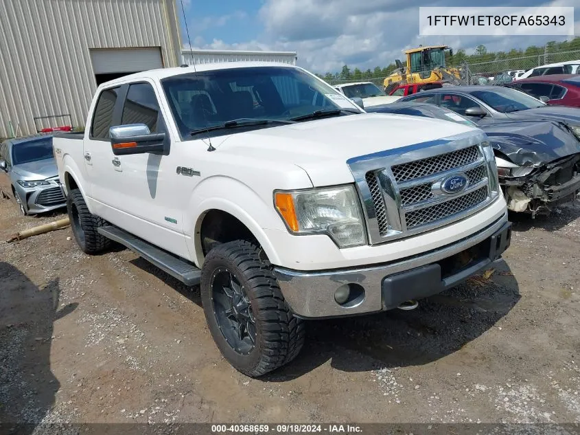 2012 Ford F150 Supercrew VIN: 1FTFW1ET8CFA65343 Lot: 40368659