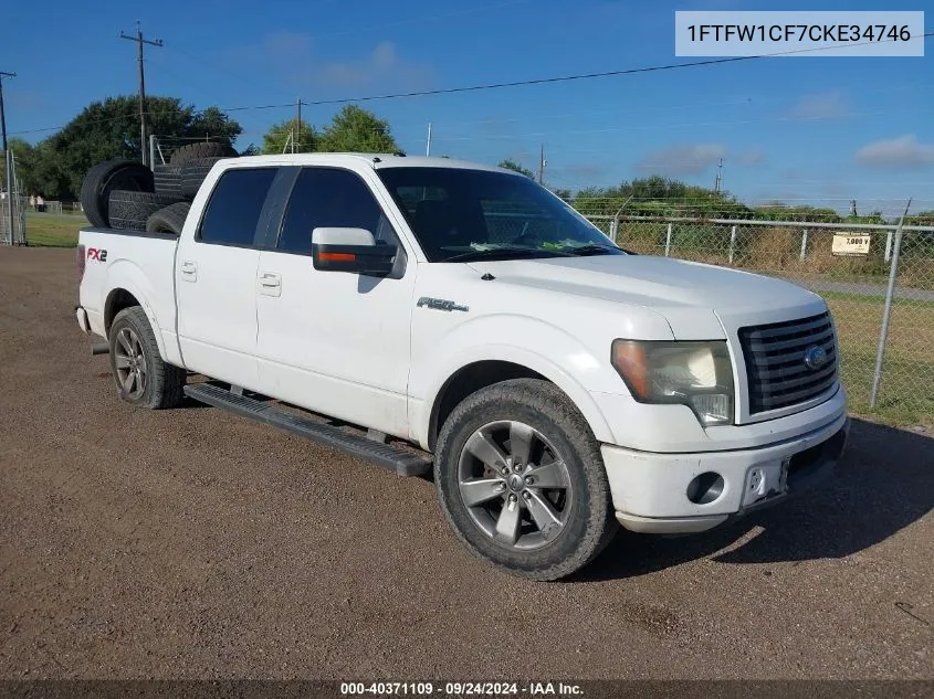 2012 Ford F-150 Fx2 VIN: 1FTFW1CF7CKE34746 Lot: 40371109