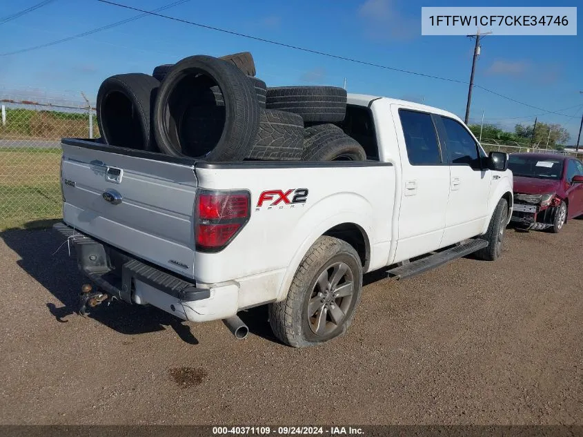 2012 Ford F-150 Fx2 VIN: 1FTFW1CF7CKE34746 Lot: 40371109