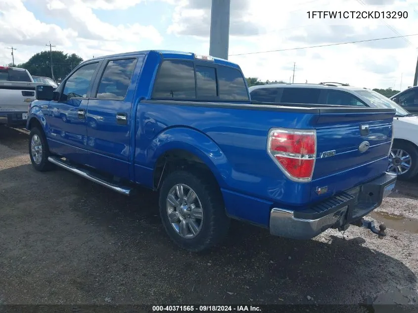 2012 Ford F-150 Xlt VIN: 1FTFW1CT2CKD13290 Lot: 40371565