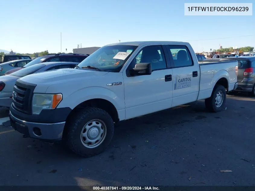 2012 Ford F-150 Xl VIN: 1FTFW1EF0CKD96239 Lot: 40387841