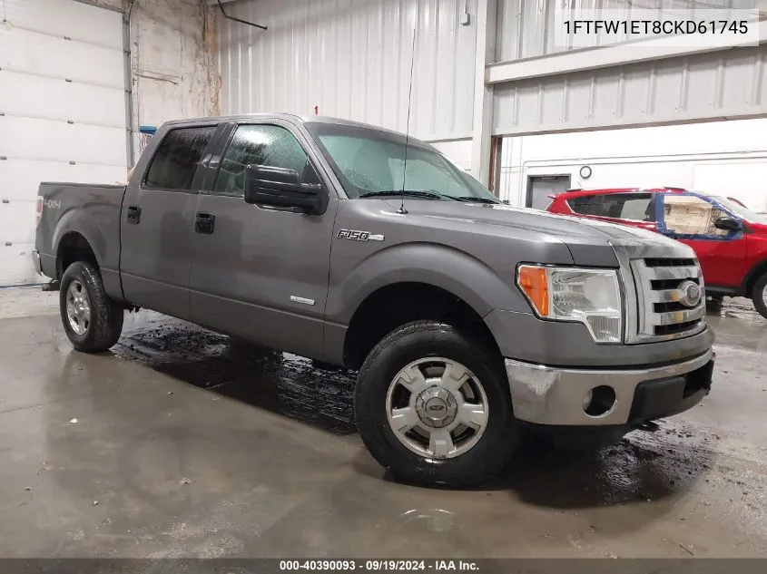 2012 Ford F-150 Xlt VIN: 1FTFW1ET8CKD61745 Lot: 40390093