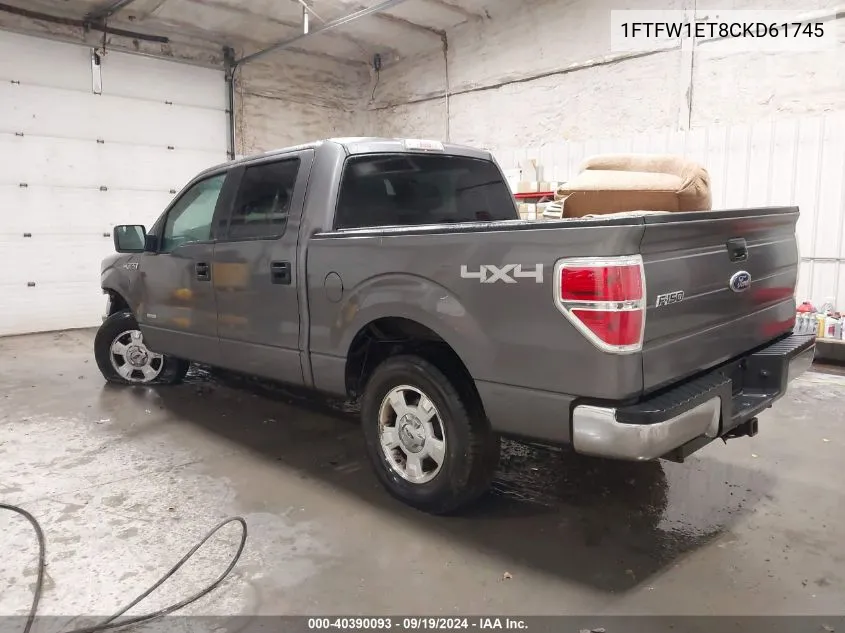 2012 Ford F-150 Xlt VIN: 1FTFW1ET8CKD61745 Lot: 40390093