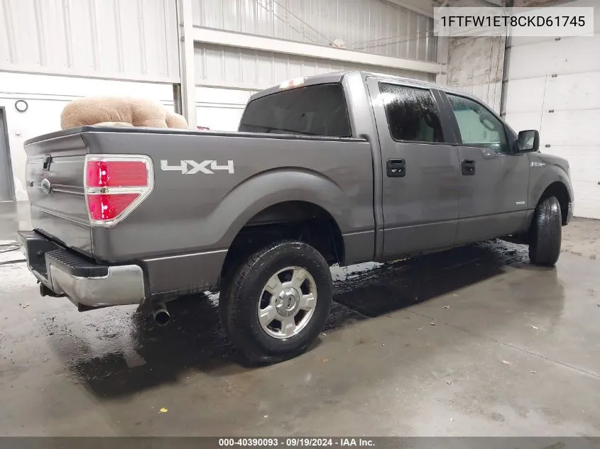 2012 Ford F-150 Xlt VIN: 1FTFW1ET8CKD61745 Lot: 40390093