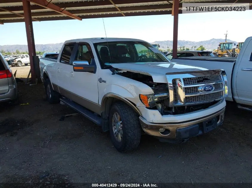 1FTFW1EF5CKD34223 2012 Ford F150 Supercrew