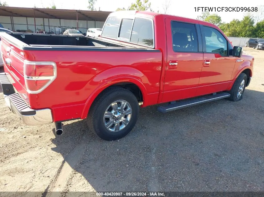 2012 Ford F-150 Lariat VIN: 1FTFW1CF3CKD99638 Lot: 40420907