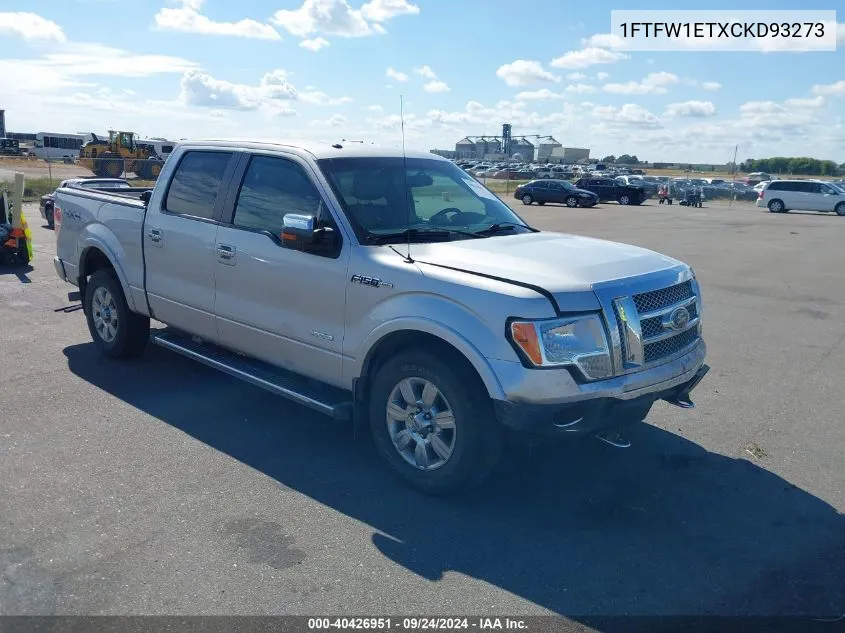 2012 Ford F-150 Lariat VIN: 1FTFW1ETXCKD93273 Lot: 40426951