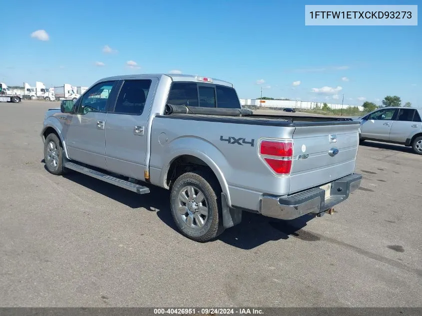 2012 Ford F-150 Lariat VIN: 1FTFW1ETXCKD93273 Lot: 40426951