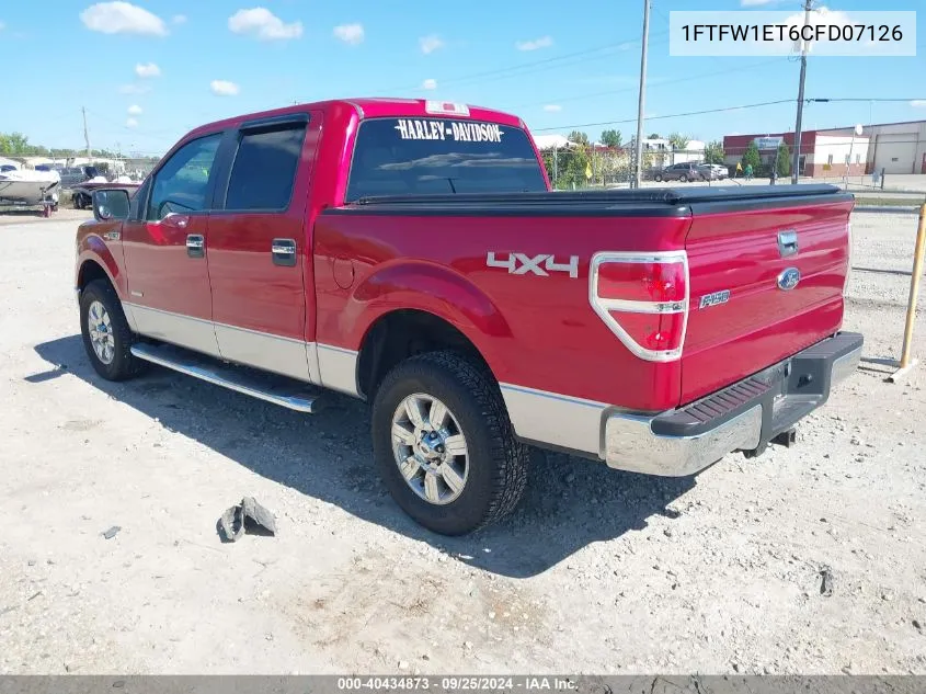 2012 Ford F-150 Xlt VIN: 1FTFW1ET6CFD07126 Lot: 40434873