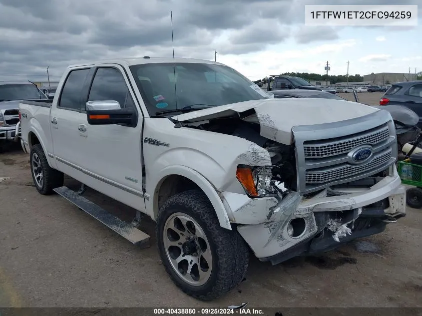 2012 Ford F-150 Platinum VIN: 1FTFW1ET2CFC94259 Lot: 40438880