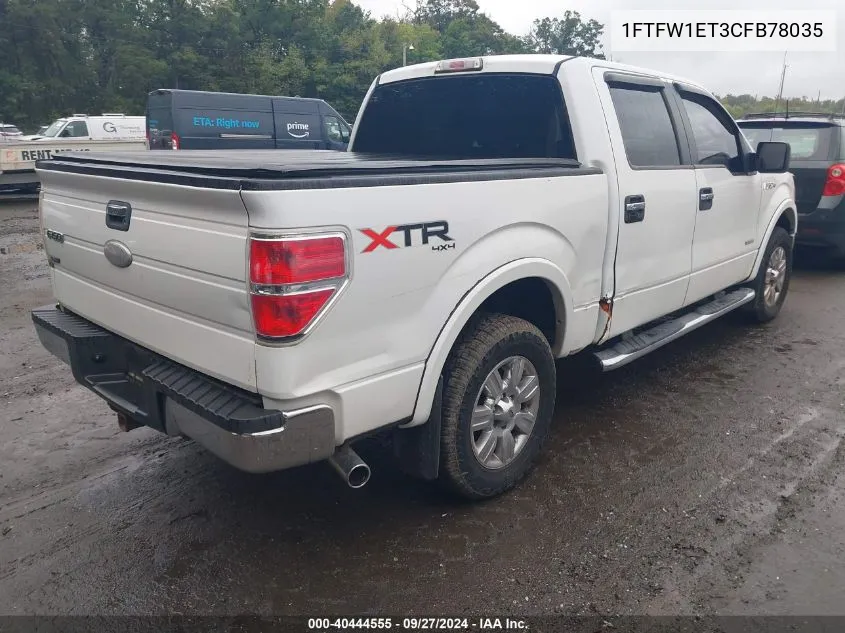 2012 Ford F-150 Xlt VIN: 1FTFW1ET3CFB78035 Lot: 40444555