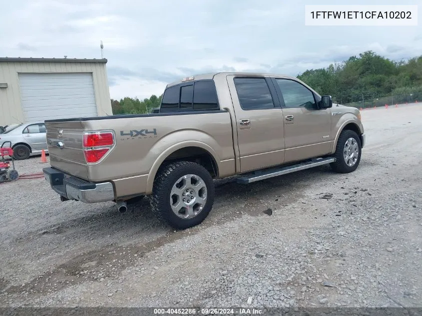 2012 Ford F-150 Lariat VIN: 1FTFW1ET1CFA10202 Lot: 40452286