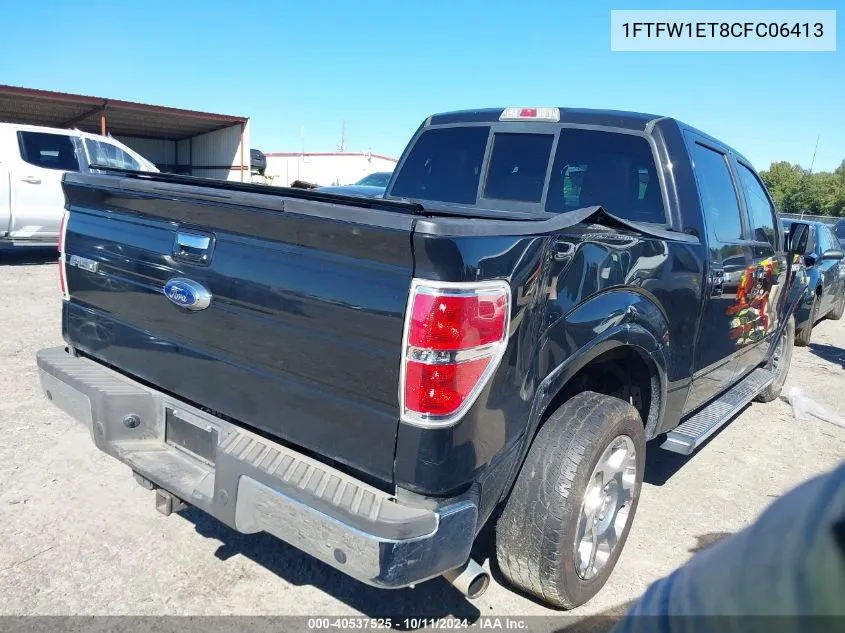 2012 Ford F150 Supercrew VIN: 1FTFW1ET8CFC06413 Lot: 40537525