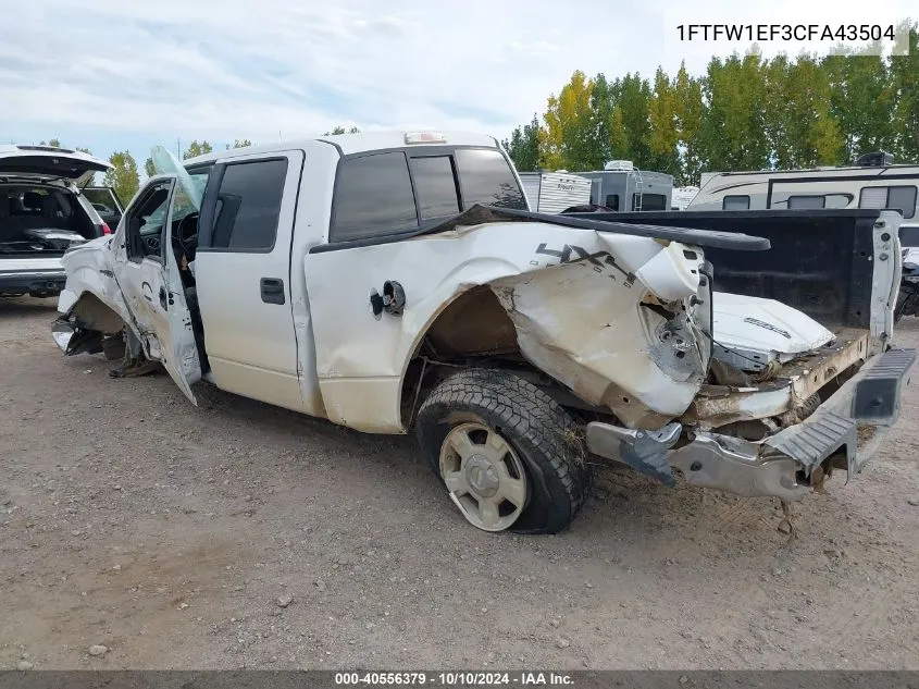 2012 Ford F-150 Xlt VIN: 1FTFW1EF3CFA43504 Lot: 40556379