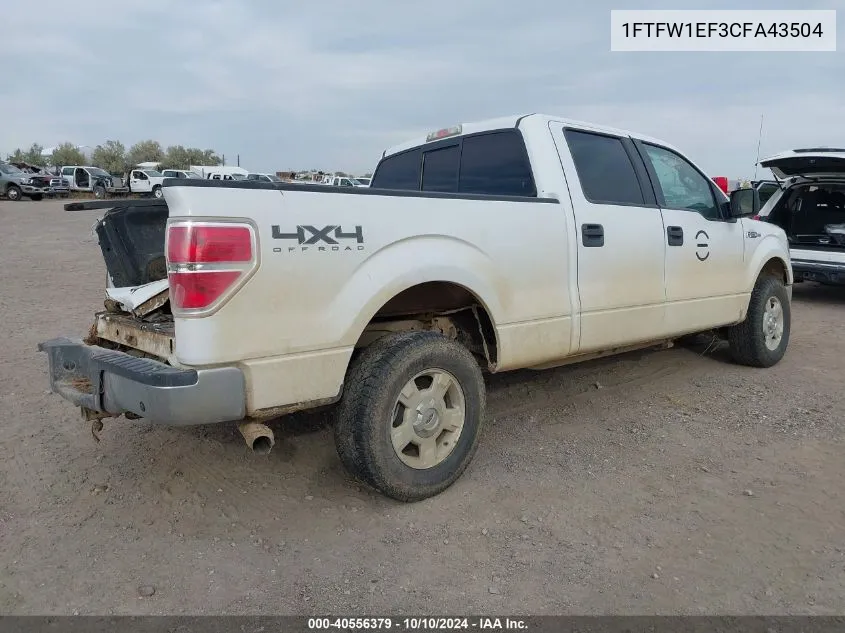 2012 Ford F-150 Xlt VIN: 1FTFW1EF3CFA43504 Lot: 40556379