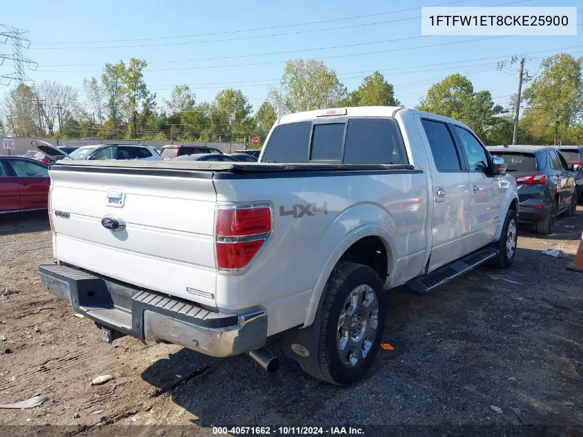 2012 Ford F150 Supercrew VIN: 1FTFW1ET8CKE25900 Lot: 40571662