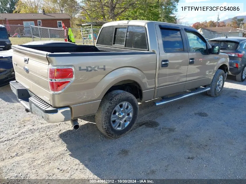 2012 Ford F-150 Xlt VIN: 1FTFW1EF3CFC54086 Lot: 40652312