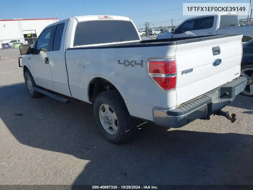 2012 Ford F-150 Xlt VIN: 1FTFX1EF0CKE39149 Lot: 40697330