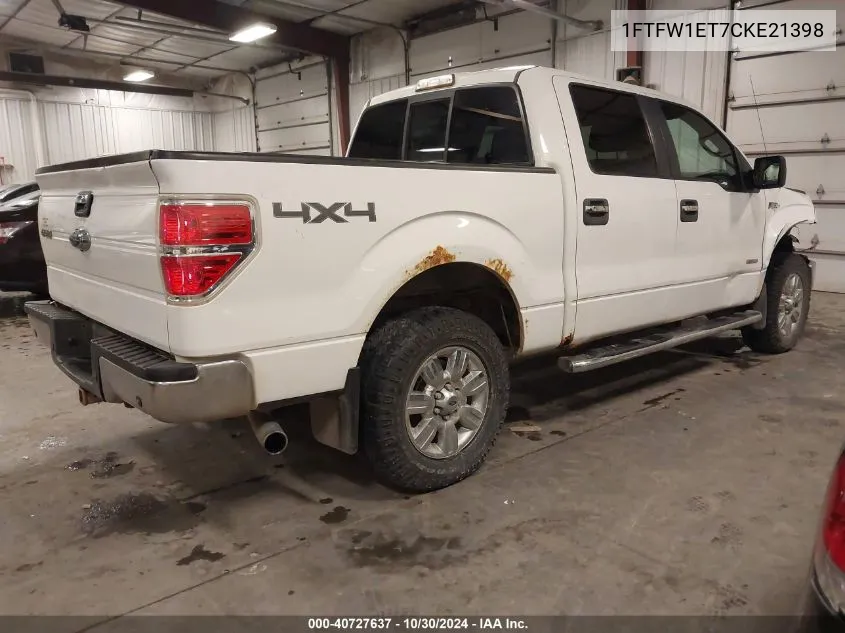 2012 Ford F-150 Xlt VIN: 1FTFW1ET7CKE21398 Lot: 40727637