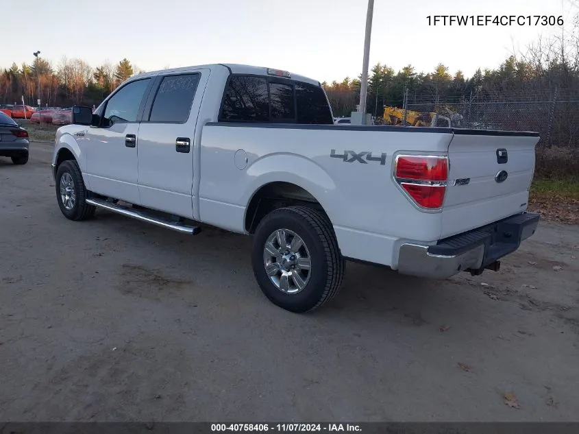 2012 Ford F-150 Xlt VIN: 1FTFW1EF4CFC17306 Lot: 40758406