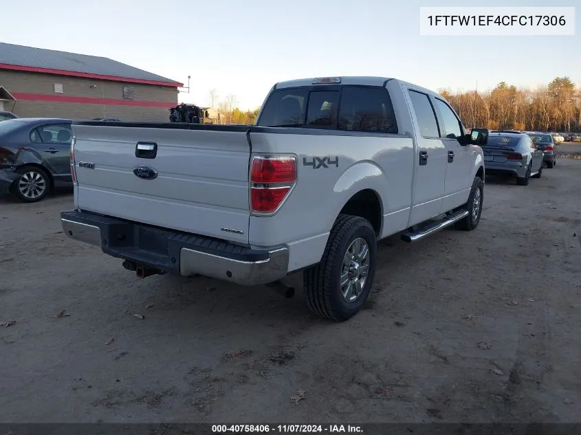 2012 Ford F-150 Xlt VIN: 1FTFW1EF4CFC17306 Lot: 40758406