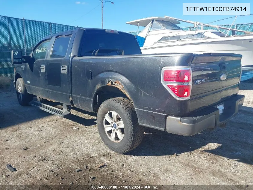 2012 Ford F-150 Xl VIN: 1FTFW1ET0CFB74914 Lot: 40808180