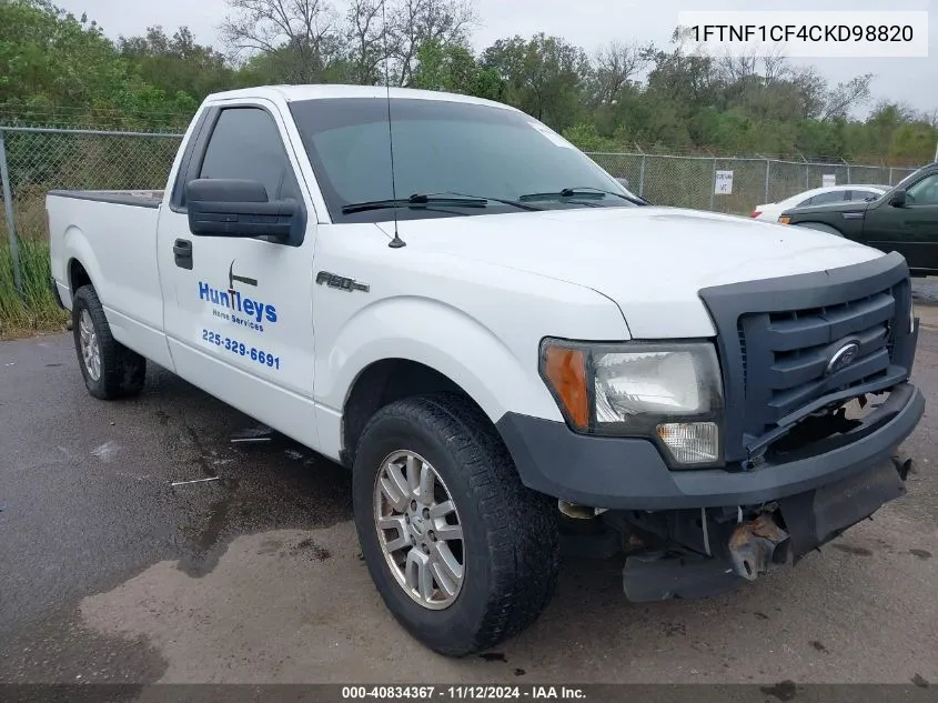 2012 Ford F-150 Xl VIN: 1FTNF1CF4CKD98820 Lot: 40834367