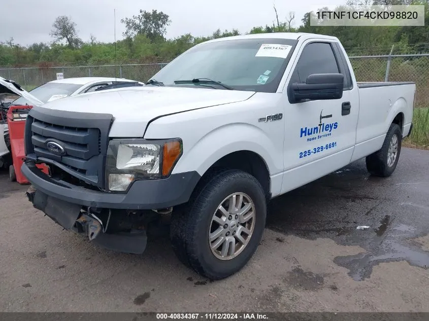 2012 Ford F-150 Xl VIN: 1FTNF1CF4CKD98820 Lot: 40834367